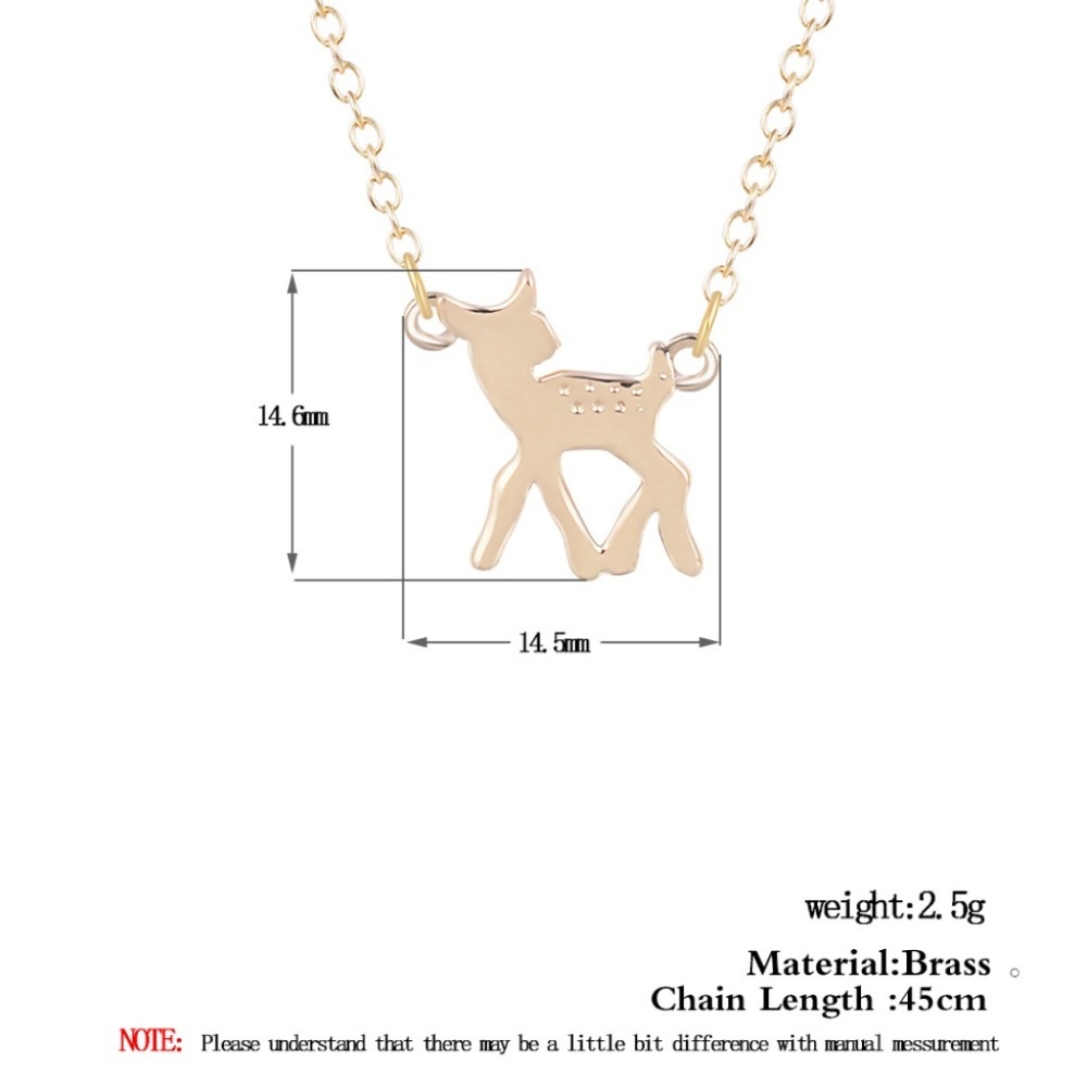 Bambi Deer Fawn Cute Gold Pendant Necklace NEW - Picture 2 of 5